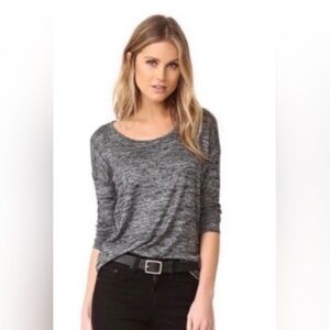 rag & bone Mia Knit Long Sleeve Tee  Heather Grey Women's Size S/P